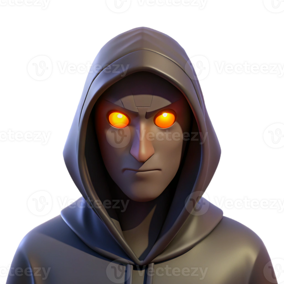 vibrant artistic Portrait of a Mysterious Figure Cloaked png