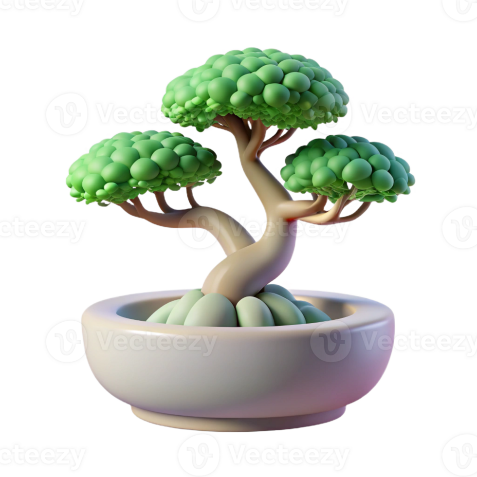 serene abstract A Bonsai Tree in a Minimalist Setting So png