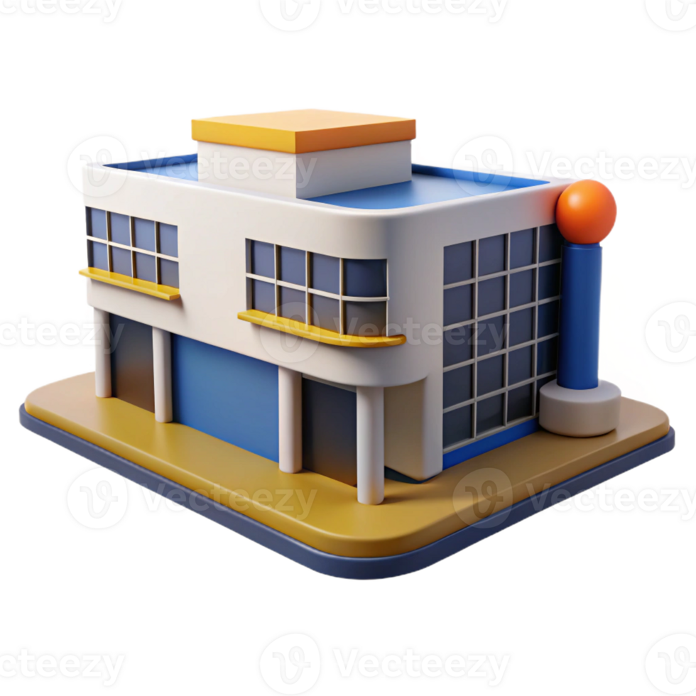 elegant contemporary Bauhaus School Building Functional Design high quality png