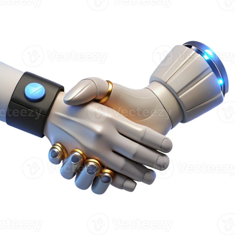 wonderful creative A Robotic Hand Shaking a Human Hand Symb exclusive png