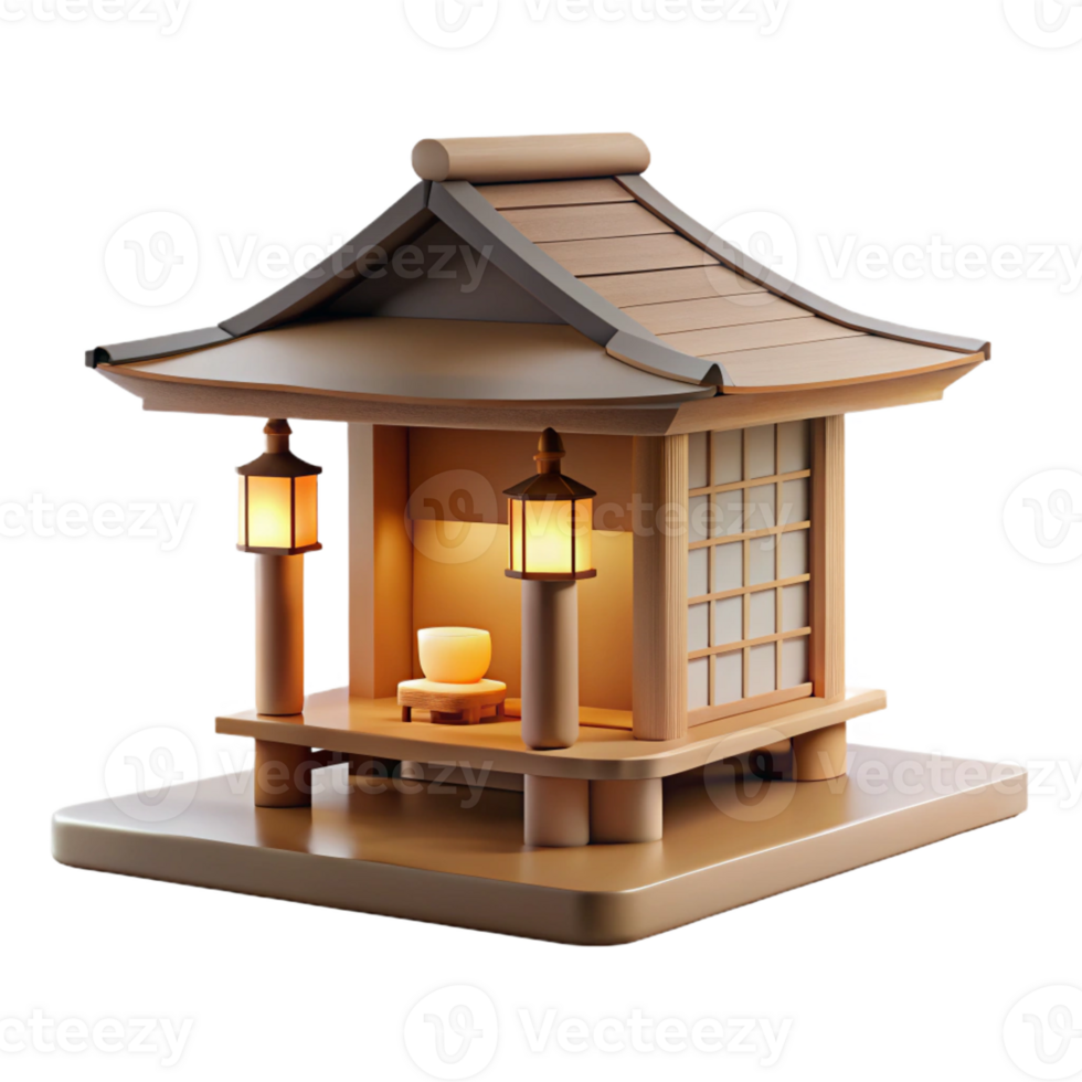 elegant classic A Minimalist Japanese Tea House Wood And authentic png