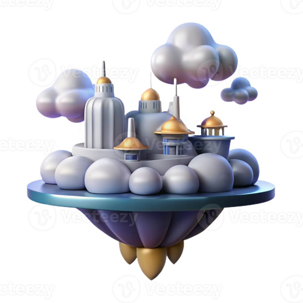 stunning abstract Cloud City Floating Platforms Aerial Per authentic png