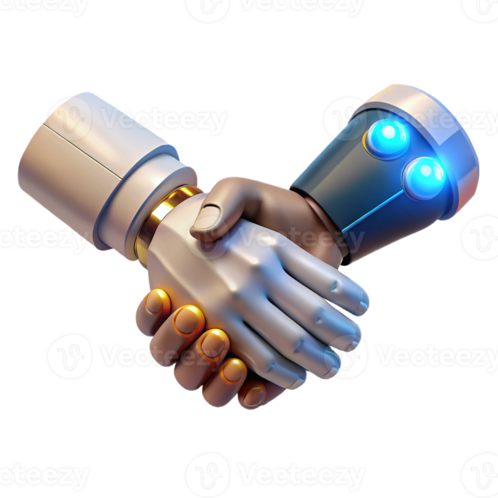 elegant modern A Robotic Hand Shaking a Human Hand Symb high quality png