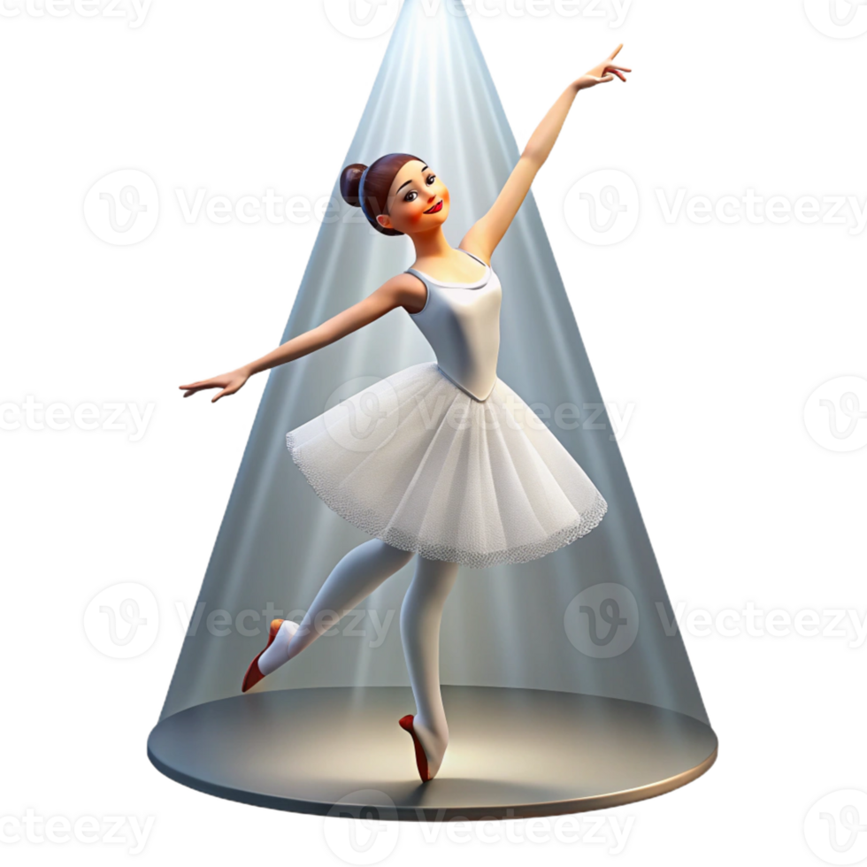 magnificent abstract Portrait of a Ballerina in a Flowing Whi professional png
