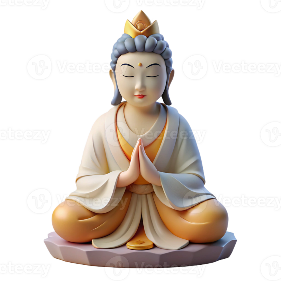 beautiful creative A Serene Depiction of Kwan Yin the Buddh original png