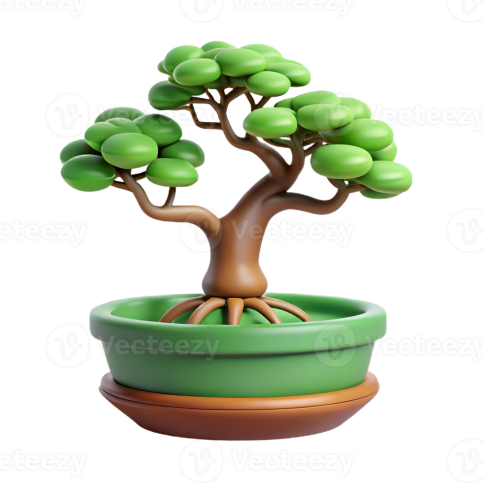vibrant abstract A Bonsai Tree in a Decorative Pot Intricat exclusive png