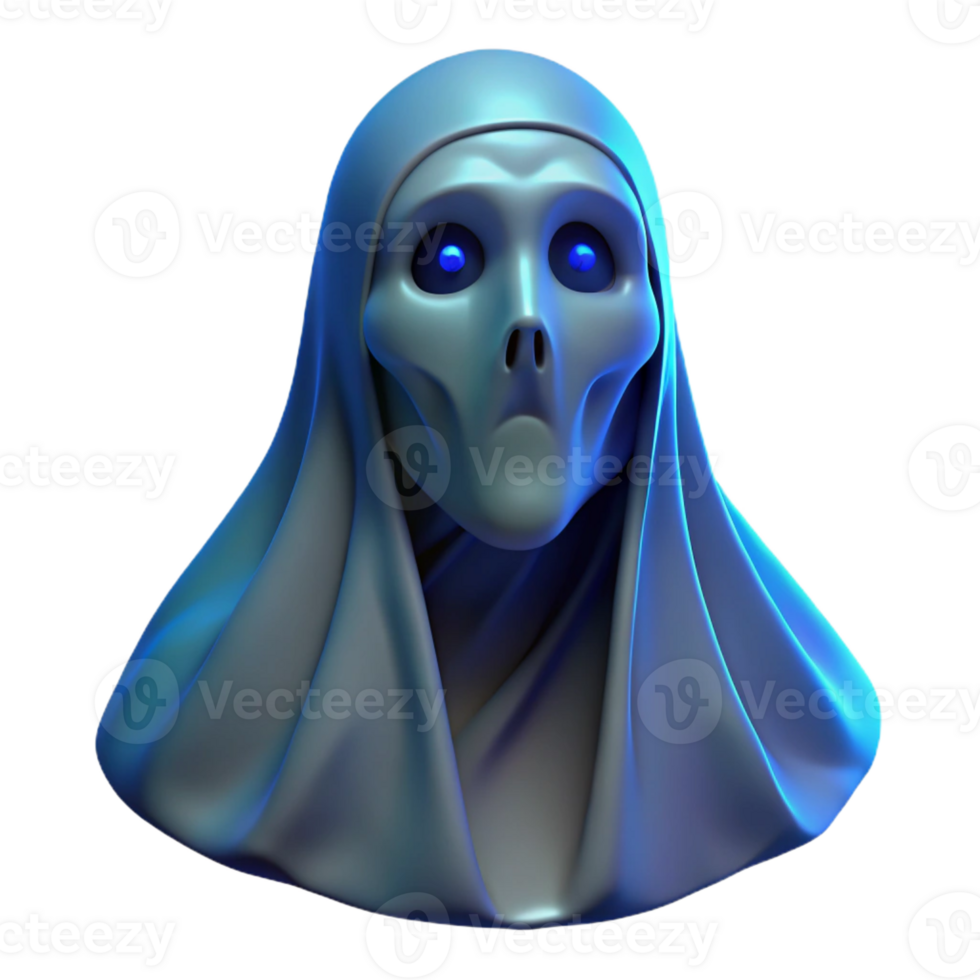 magnificent abstract Portrait of a Ghost with Translucent Ski 4K png