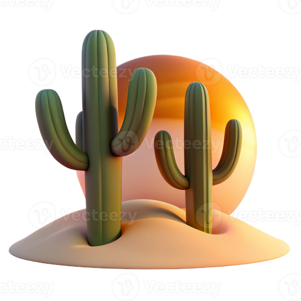 stunning traditional A Desert Cactus at Sunset Warm Hues And genuine png
