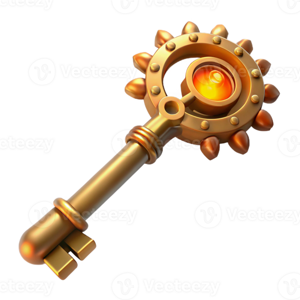 extraordinary rustic A Steampunk Key Intricate Gears and Vic detailed png