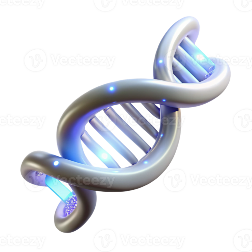 vibrant modern Dna Strand Unwinding Digital Data premium png