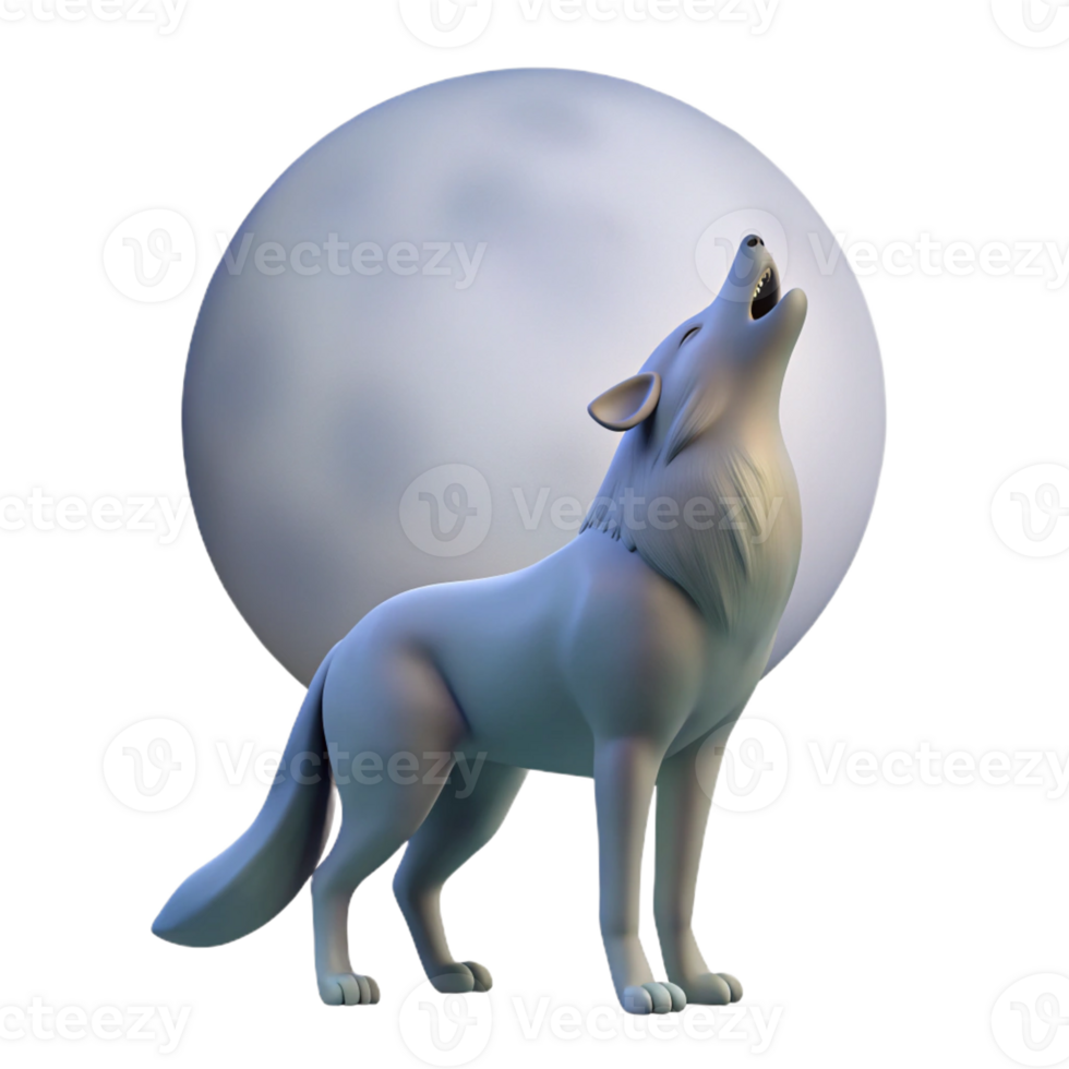 impressive traditional A Solitary Wolf Howling at the Moon Bat high resolution png