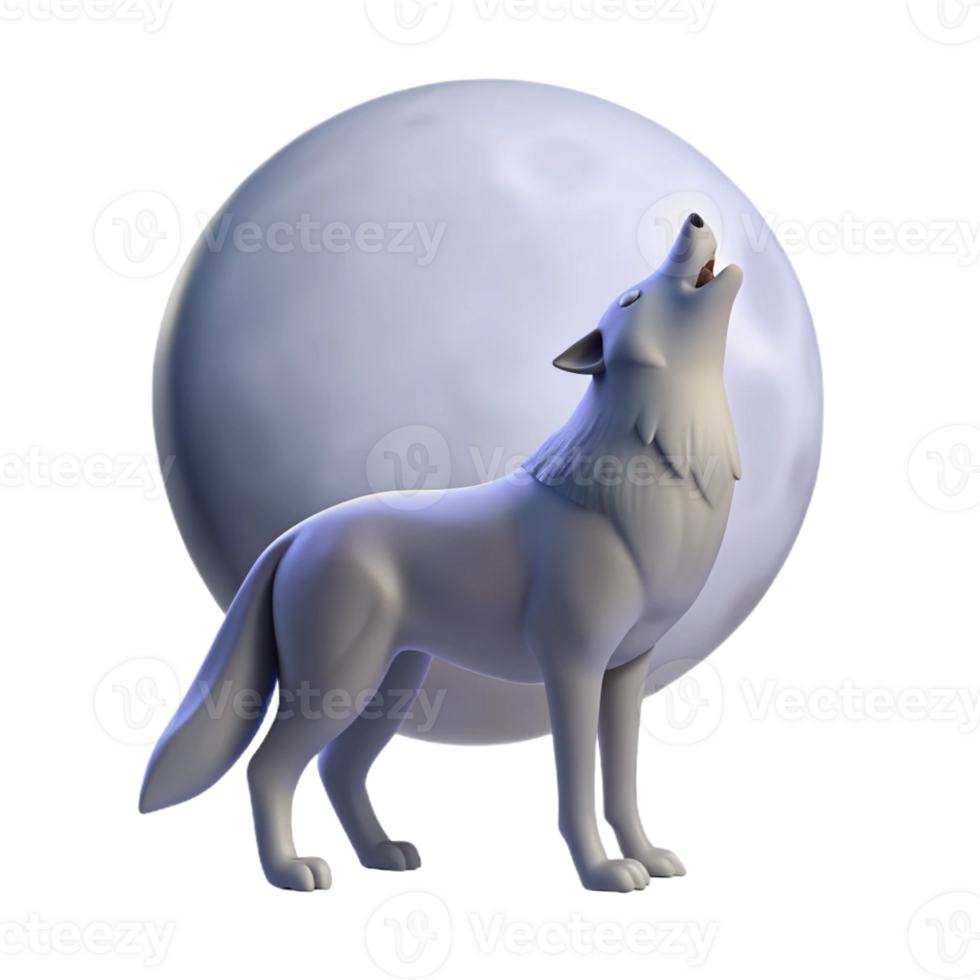 vibrant artistic A Solitary Wolf Howling at the Moon Bat high quality png
