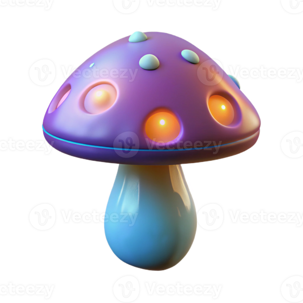 extraordinary abstract A Single Glowing Mushroom in a Dark Fore high quality png