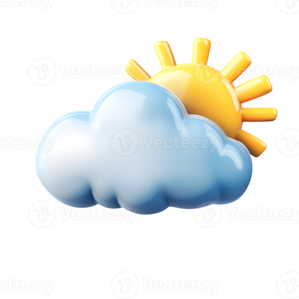 Weather icon with sun and cloud png