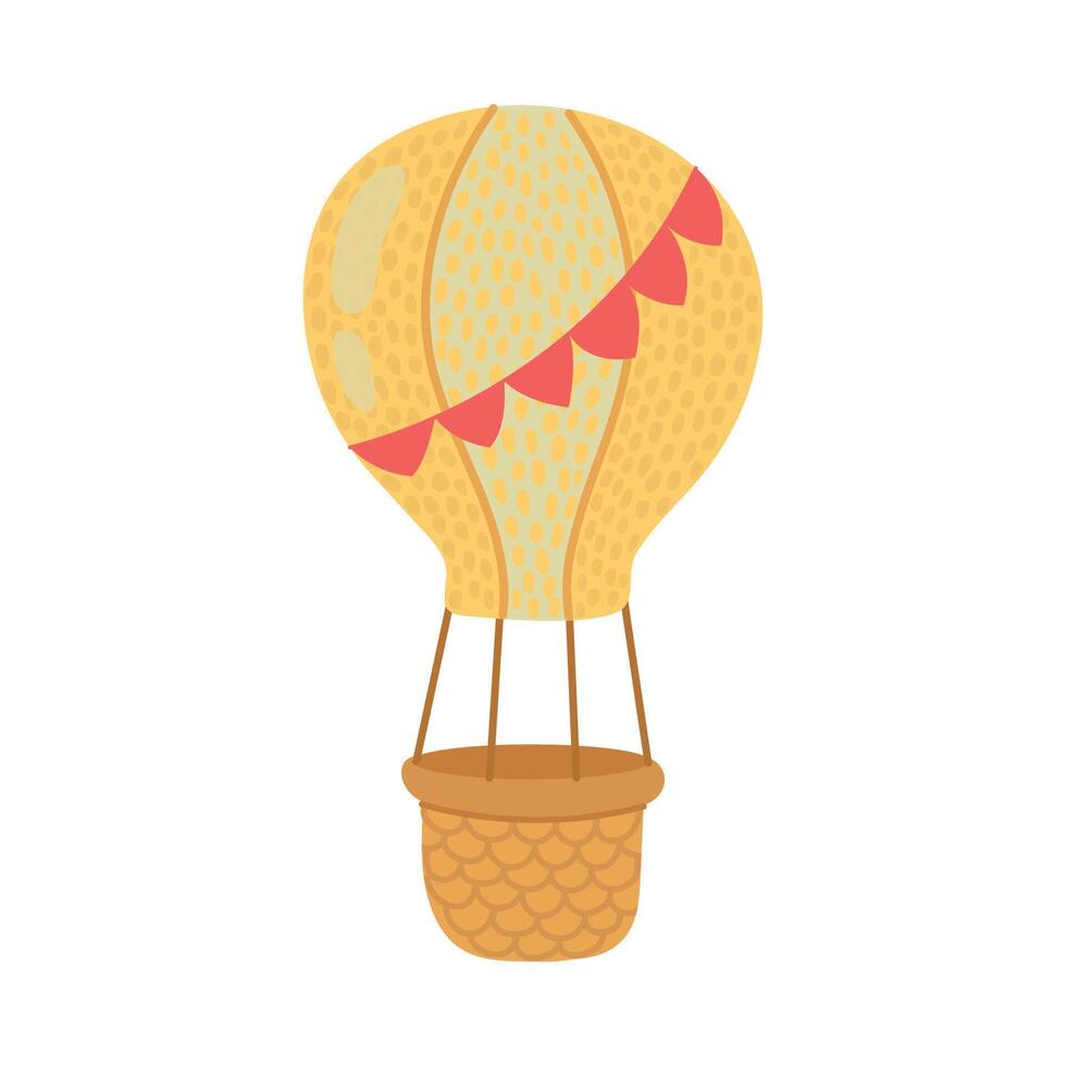 Cute Balloon with flags on white isolated background vector