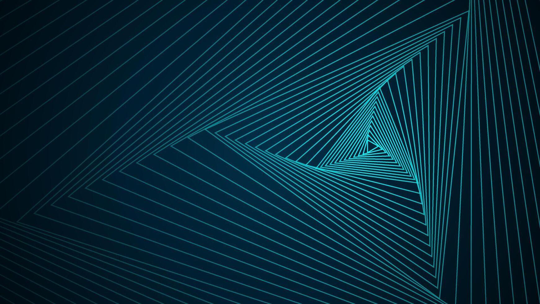Dark background with triangle shapes arranged in an orderly and dimensional manner. vector