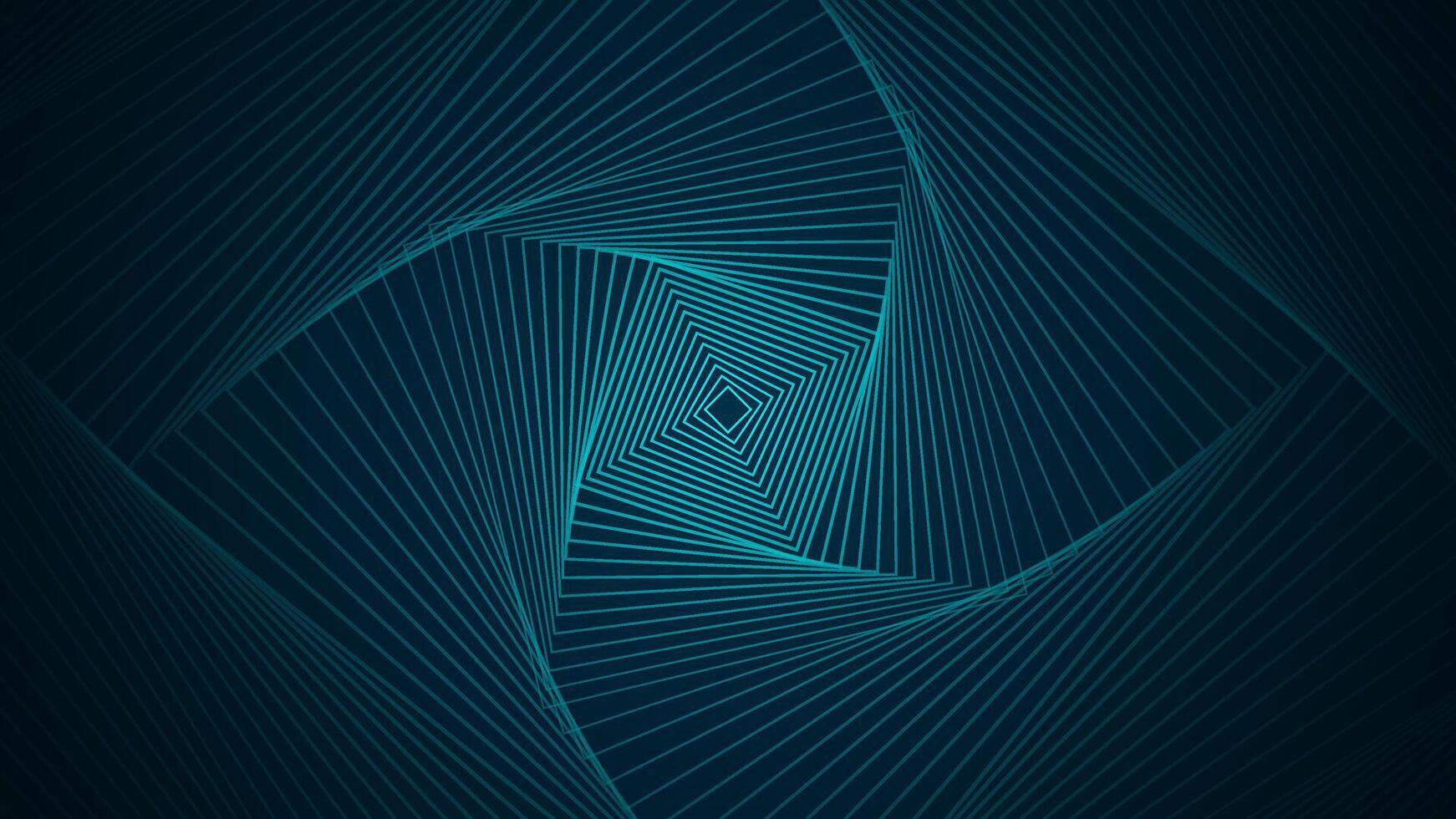 A dark background with square lines arranged in an orderly and dimensional manner. vector
