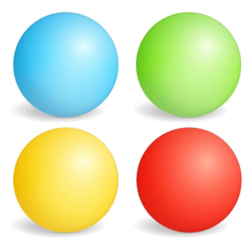 Four colored spheres on white background vector