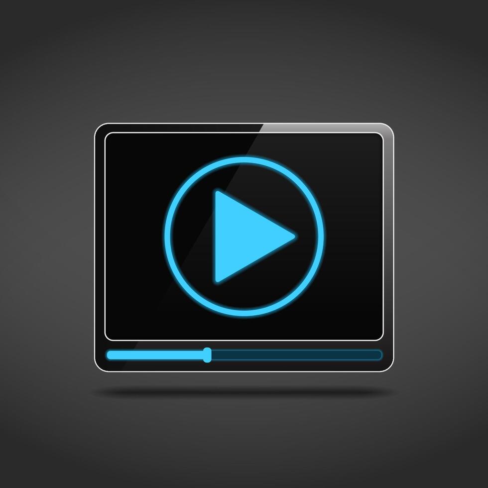 player icon with play button and progress bar vector