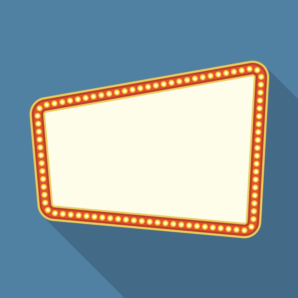 Retro frame with lights, flat design vector