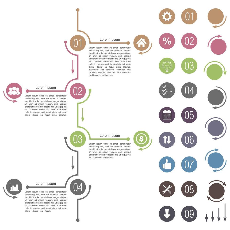 cronograma diseño elementos conjunto vector