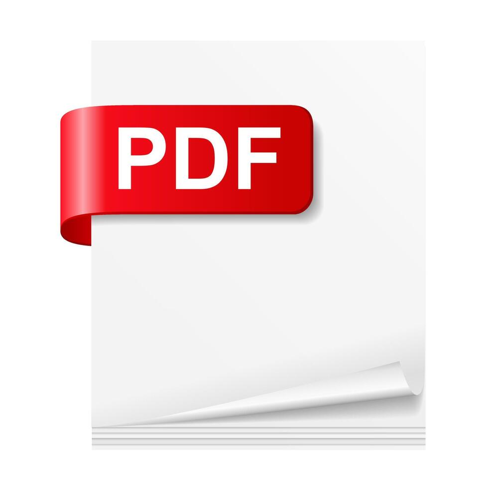 PDF file on white background vector