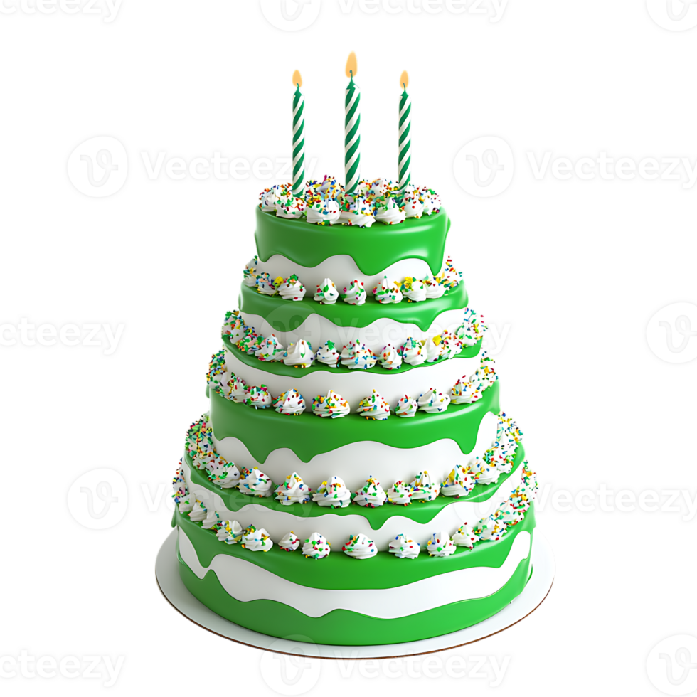 A cake with three candles on it png