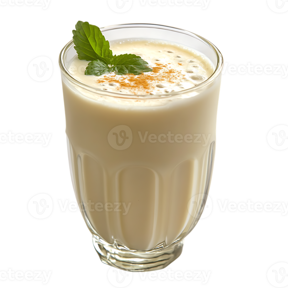 A glass of milk with a cinnamon stick on top png