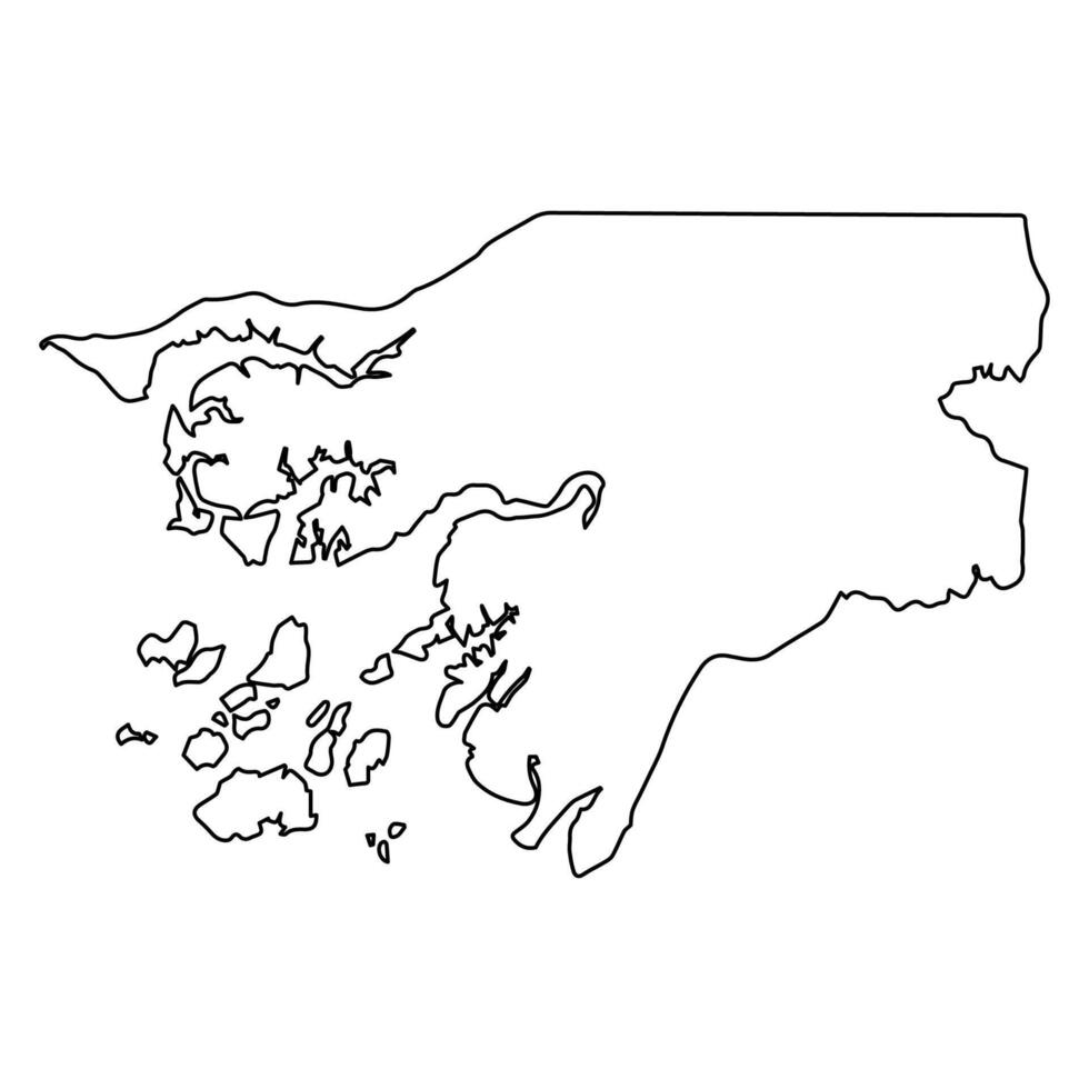 Black outline map of Guinea Bissau on a white background vector