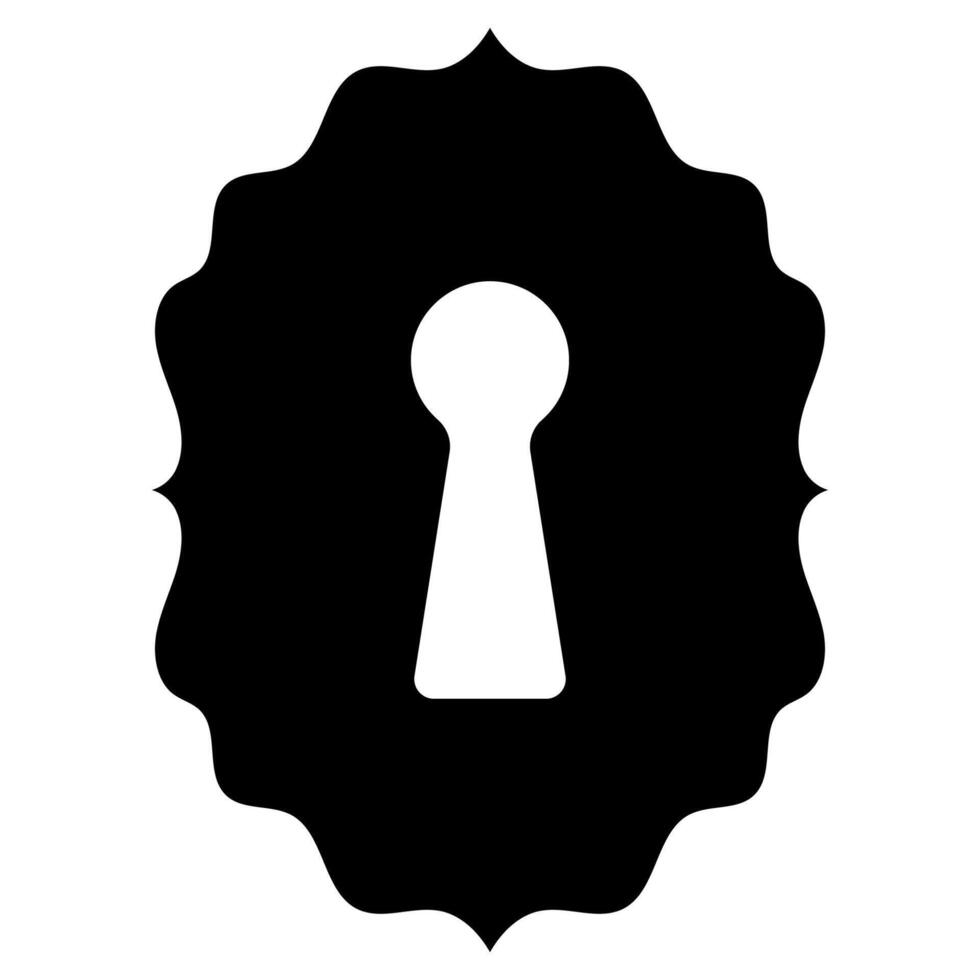 Mysterious Keyhole Silhouette with Abstract Ornamental Frame in Black vector