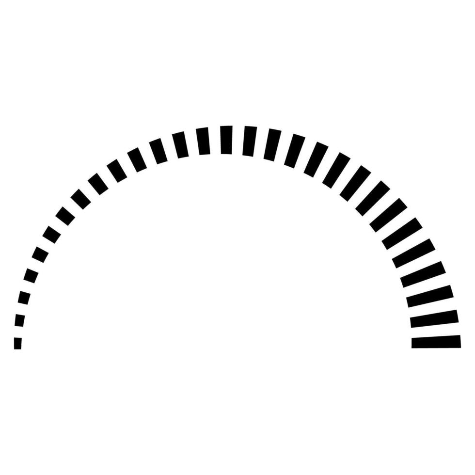 dotted semicircle, scale of a measuring instrument, Curved Black Stripes vector