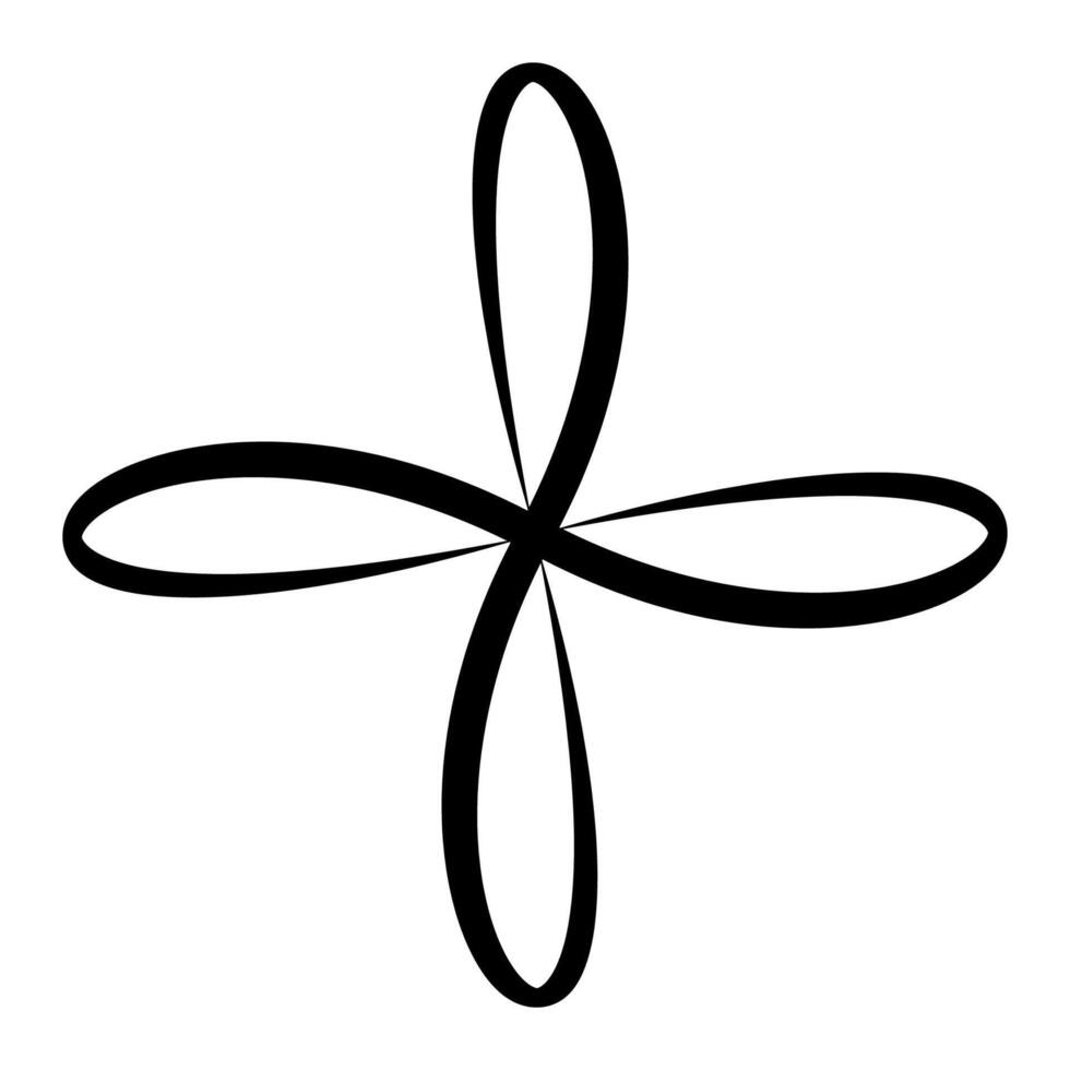 Twisted Harmony, abstract black knot symbol double infinity vector