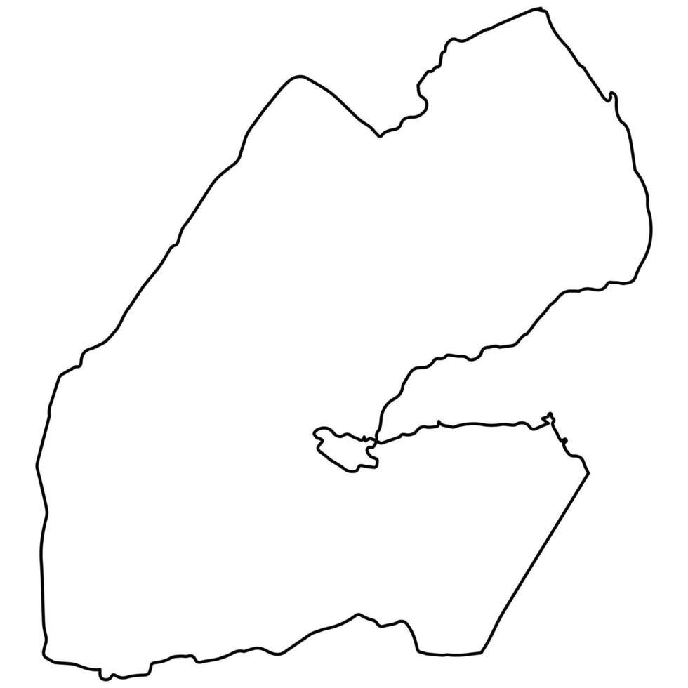 Majestic Contours, Djibouti Map Unveiled in line drawing outline Djibouti vector