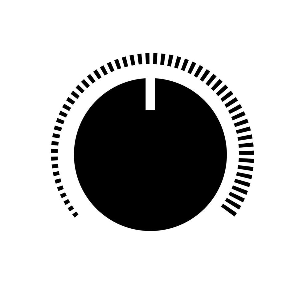 Retro style volume control knob, thermostat control, power level scale vector