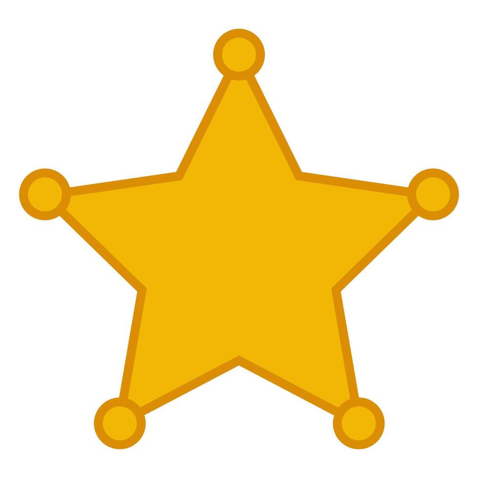 Golden Sheriff Star Shines Brightly star with circles on tips vector