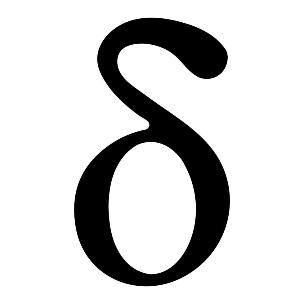 Greek Letter Delta in Bold Black Elegance vector