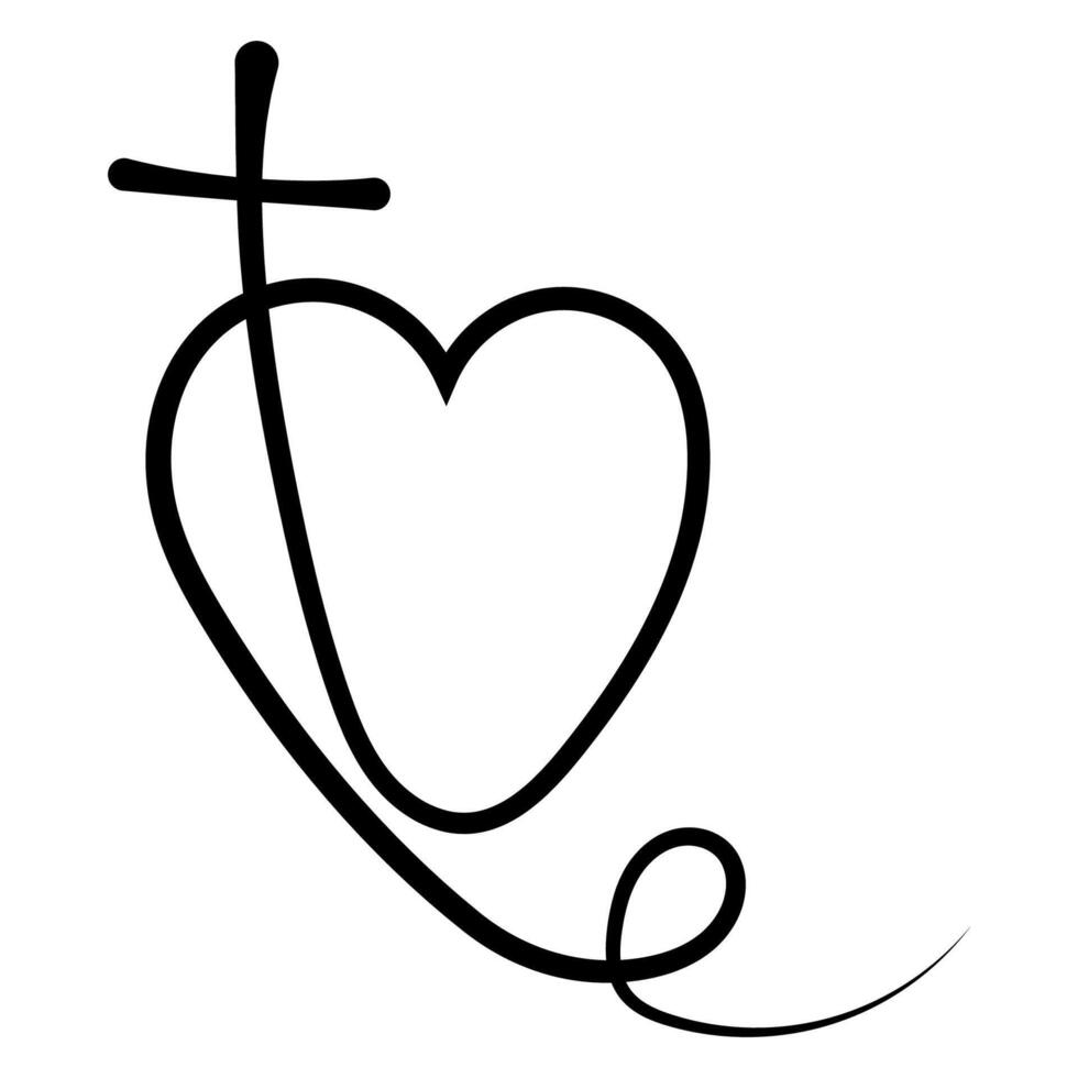 Sacred Heart Cross Embrace Faith, Love, and Divine Connection vector