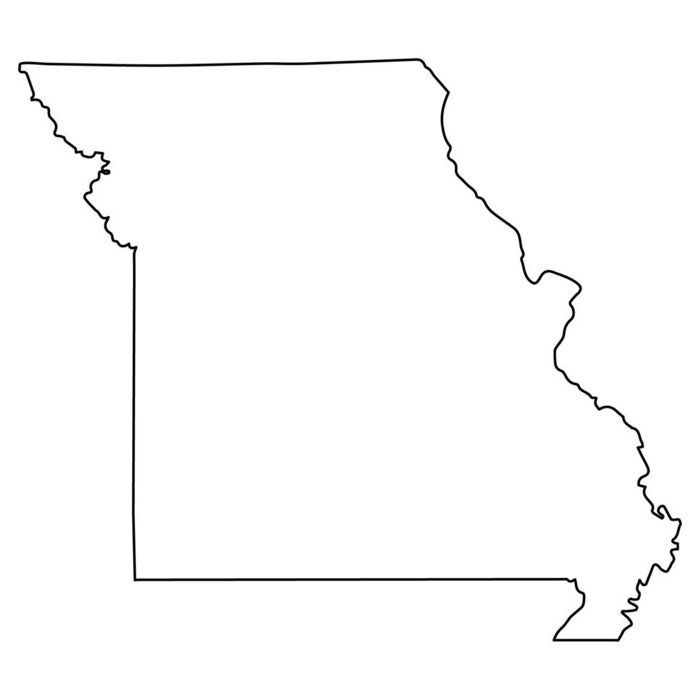 Scenic Missouri Outline, Map with Missouri state geography vector
