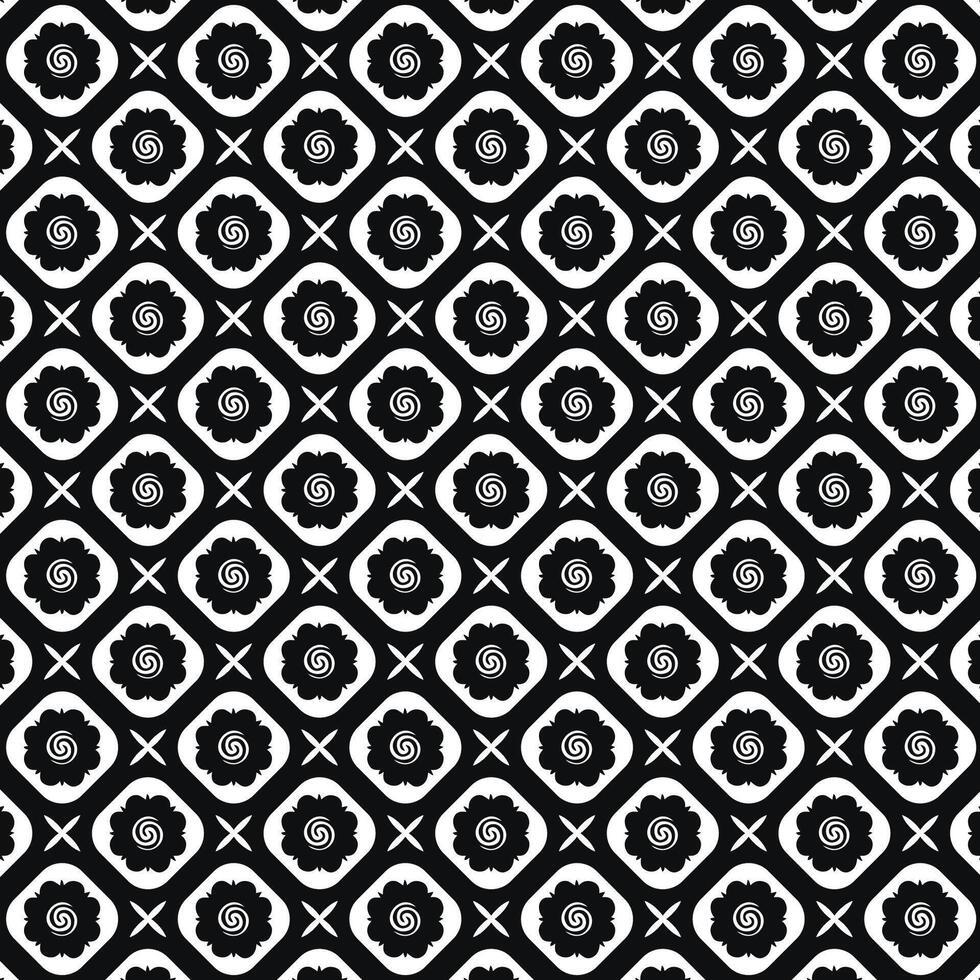 kalimantan borneo iban motif batik floral bunga terung pattern art black and white background vector