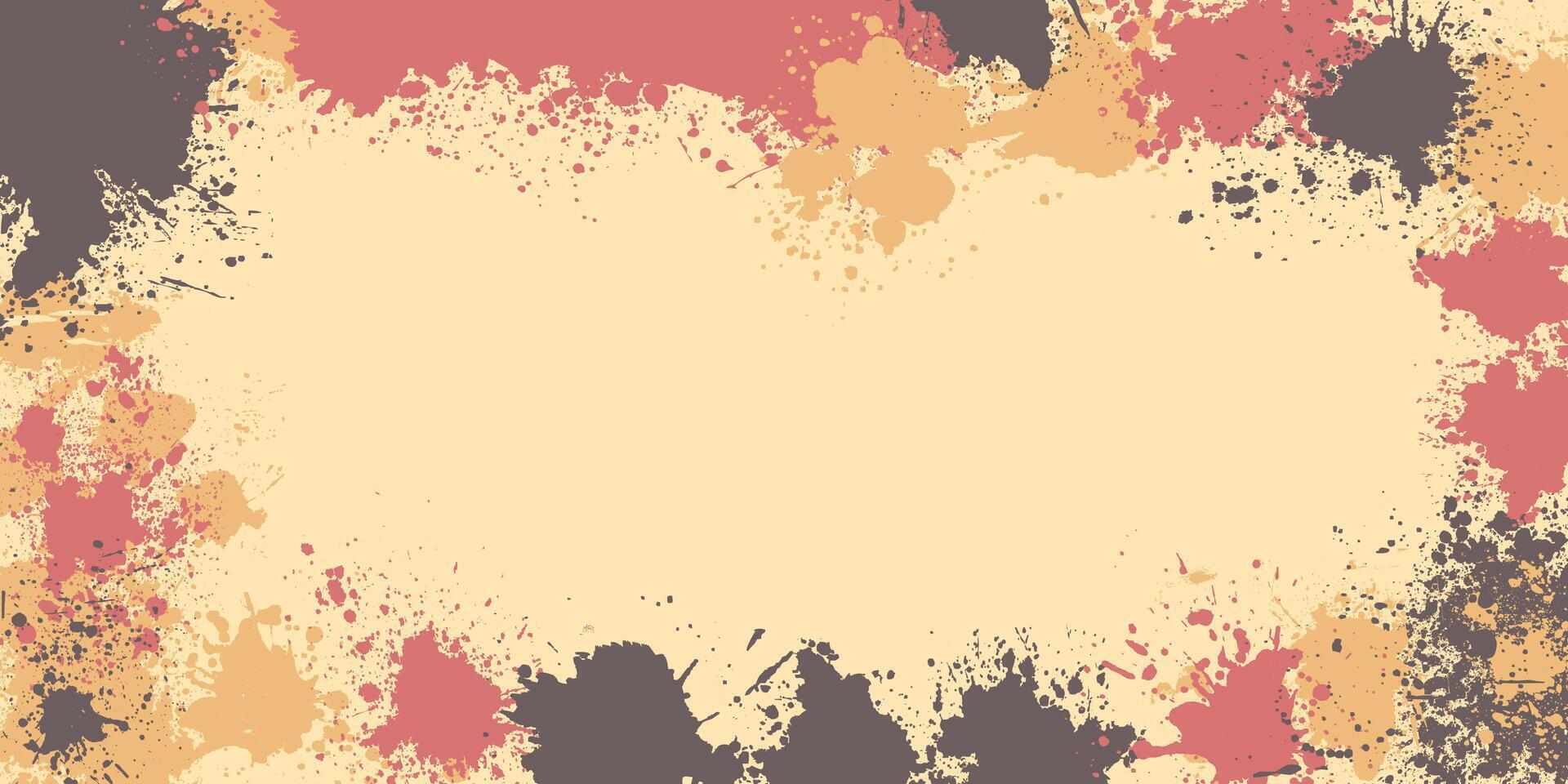 Beautiful cute color brush splash wide background vector