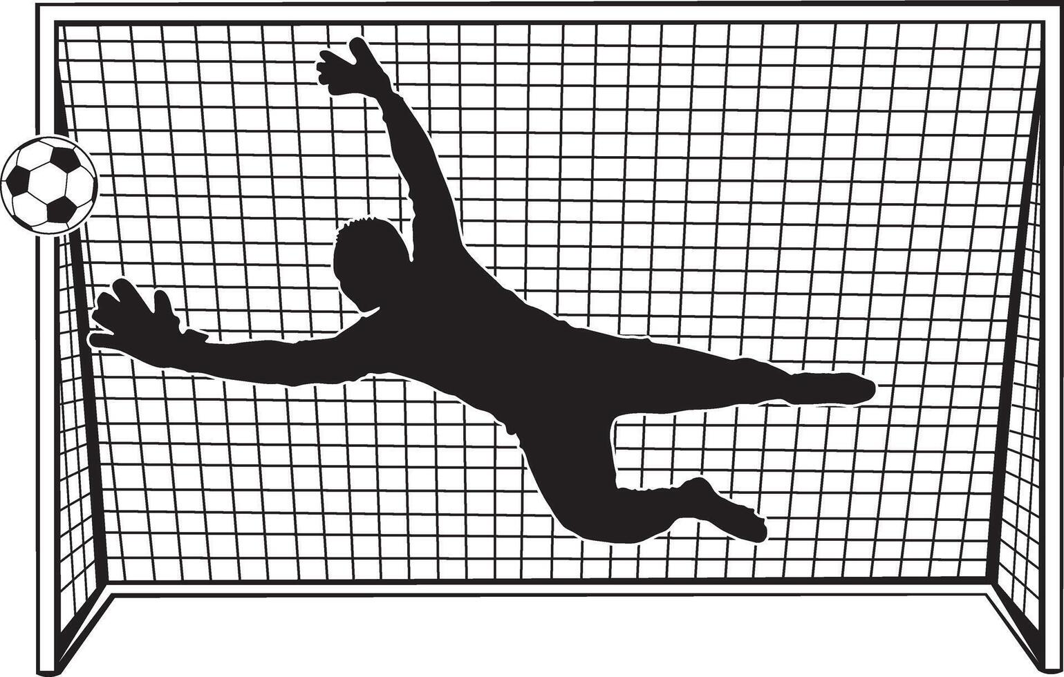Male Soccer Goal, Soccer Player, Goal Post vector