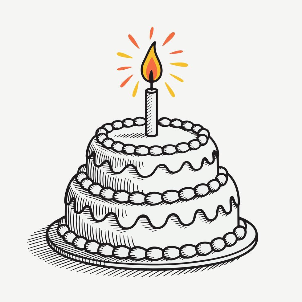 Cake and Candle Celebration vector