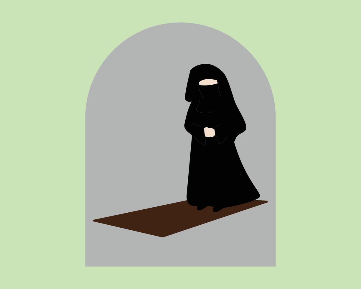 a Muslim woman wear Burka vector