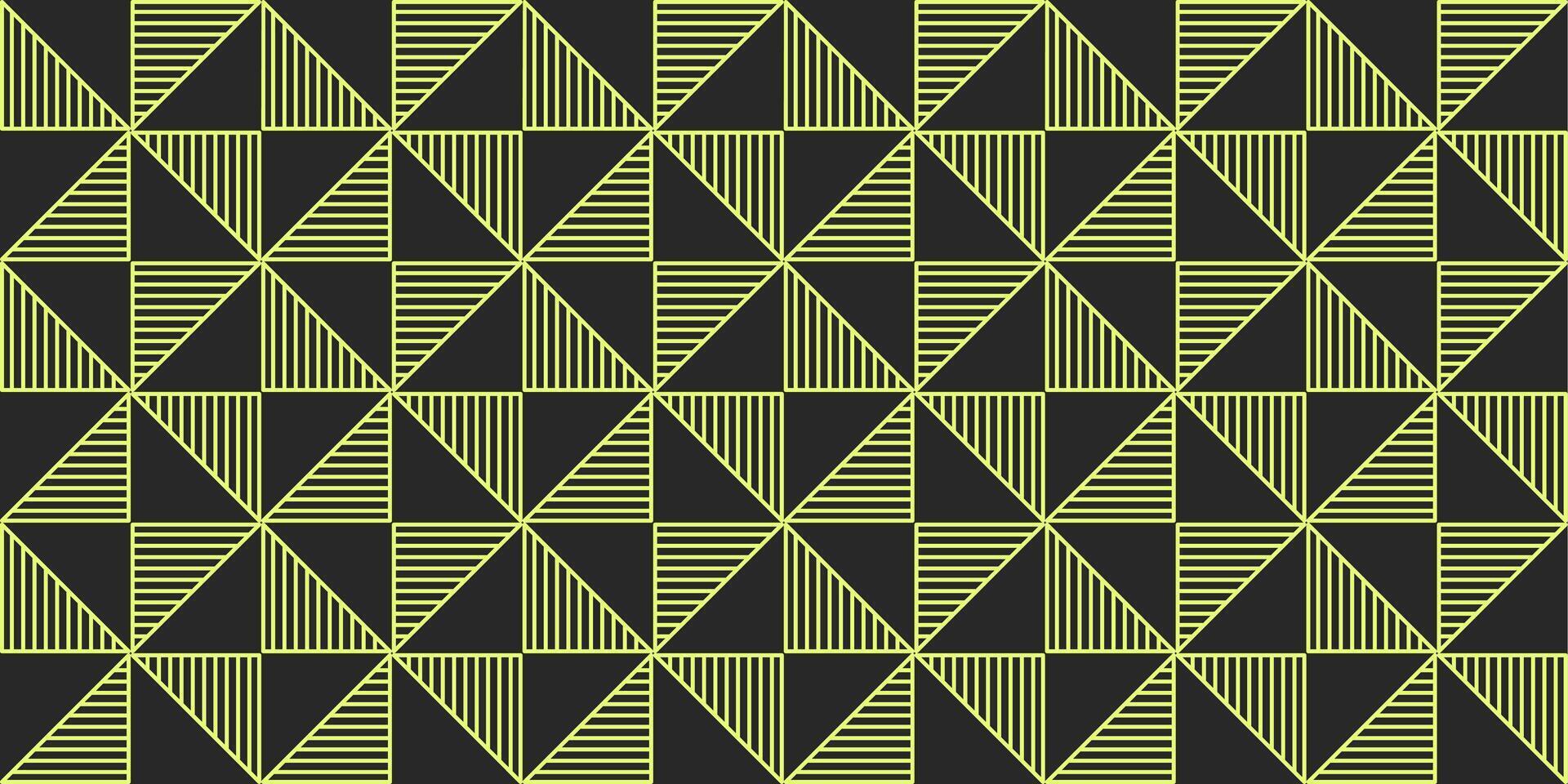 Modern geometric triangle pattern with yellow lines on dark background vector