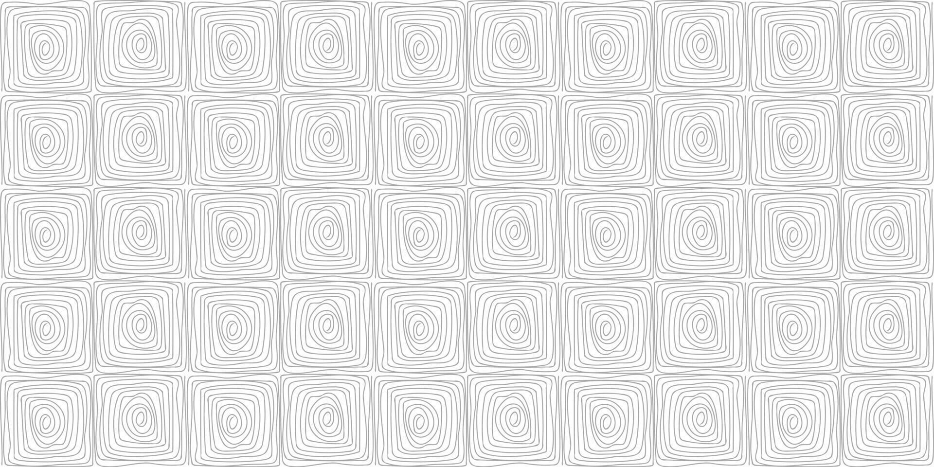 Abstract wavy square pattern with continuous contour lines in black and white vector
