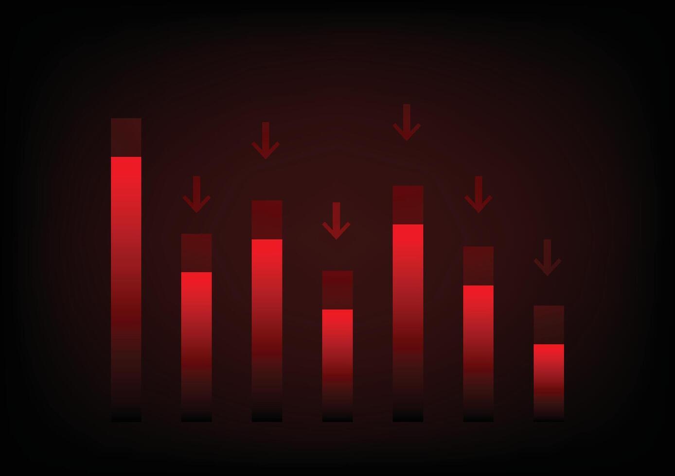 Economic criticalThe lower line graph and shiny on red background. Recession financial, cryptocurrency, gold, and the stock market. Losing money vector