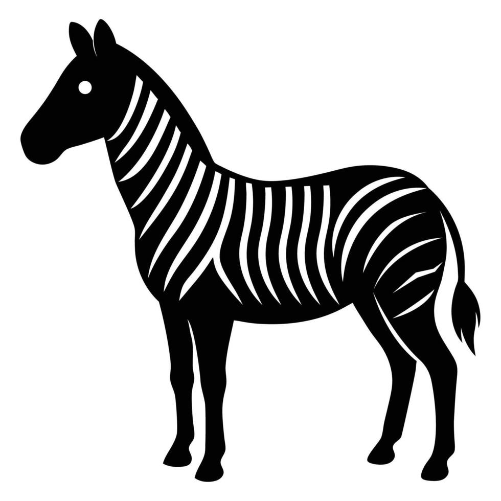 Minimal Zebra Silhouette Clipart Icon Design vector