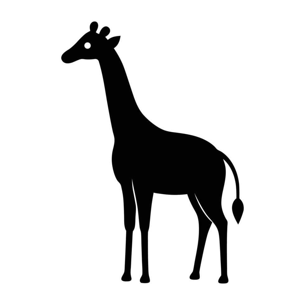 Minimal Giraffe Silhouette Graphic Art Icon Design vector