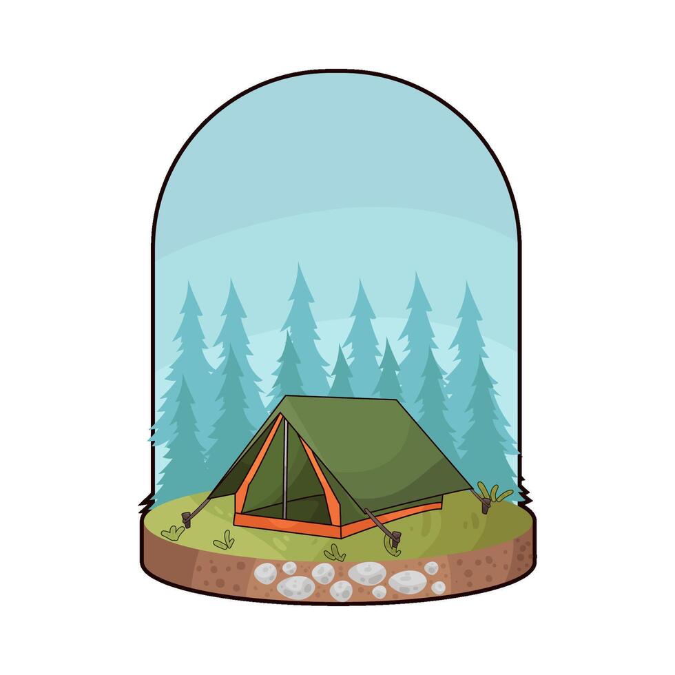comfortable tent illustration vector