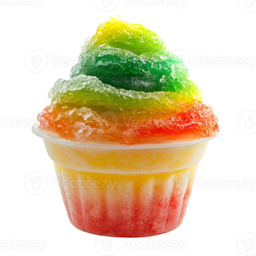A cupcake with rainbow frosting on top png